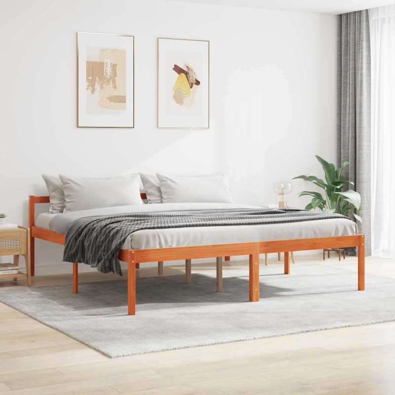 Ramka łóżka Woskowy Brąz 180 x 200 cm Lite drewno sosnowe