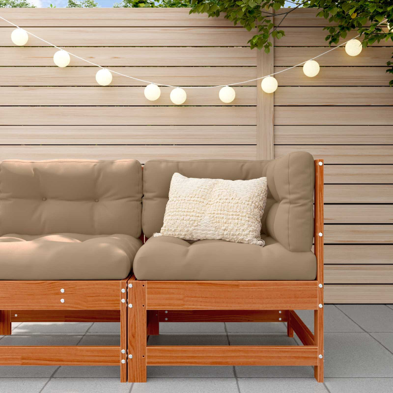 Sofa narożna do ogrodu Lite drewno sosnowe Woskowy Brąz