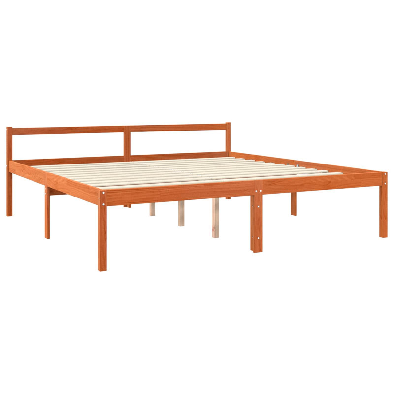 Ramka łóżka Woskowy Brąz 200 x 200 cm Lite drewno sosnowe