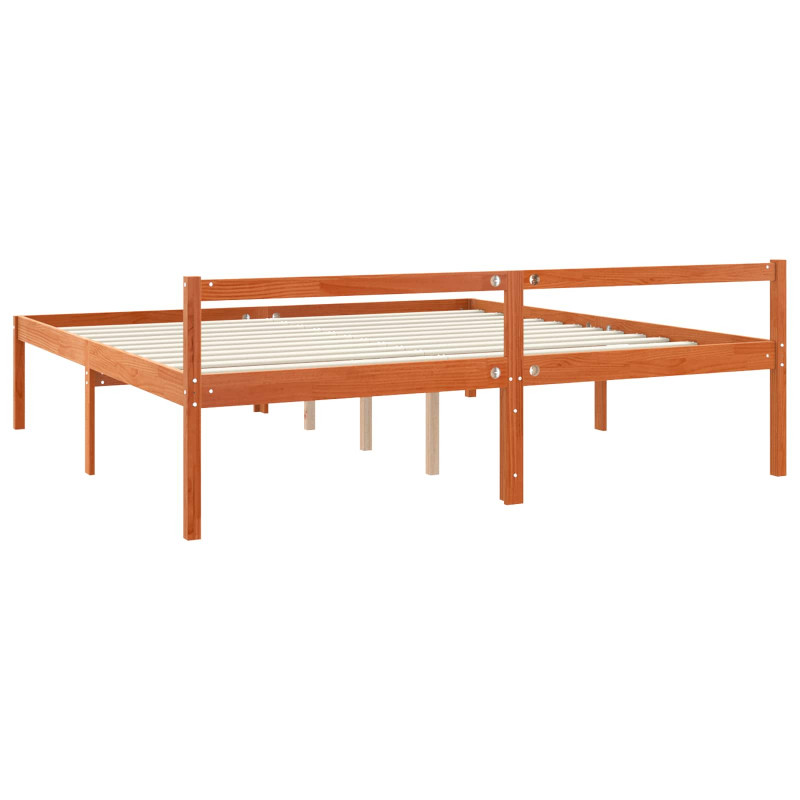Ramka łóżka Woskowy Brąz 200 x 200 cm Lite drewno sosnowe