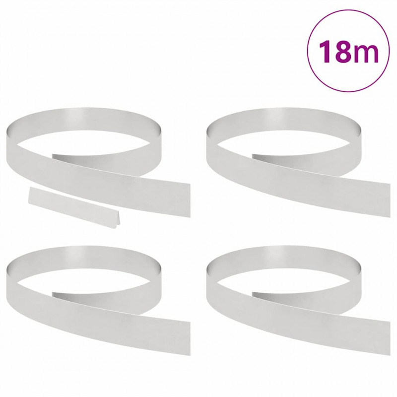 Krawężnik do trawnika 4 pcs Srebrny 450 x 0.05 x 15 cm