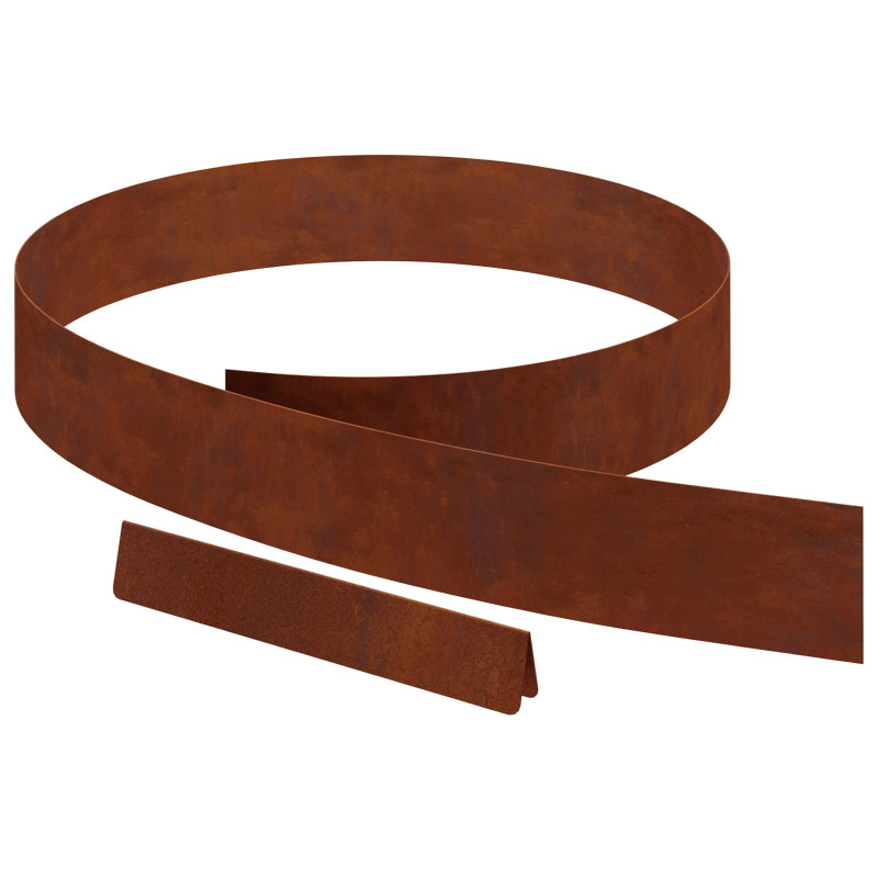 Krawężnik do trawnika 4 pcs Rdzawy 450 x 0.05 x 15 cm