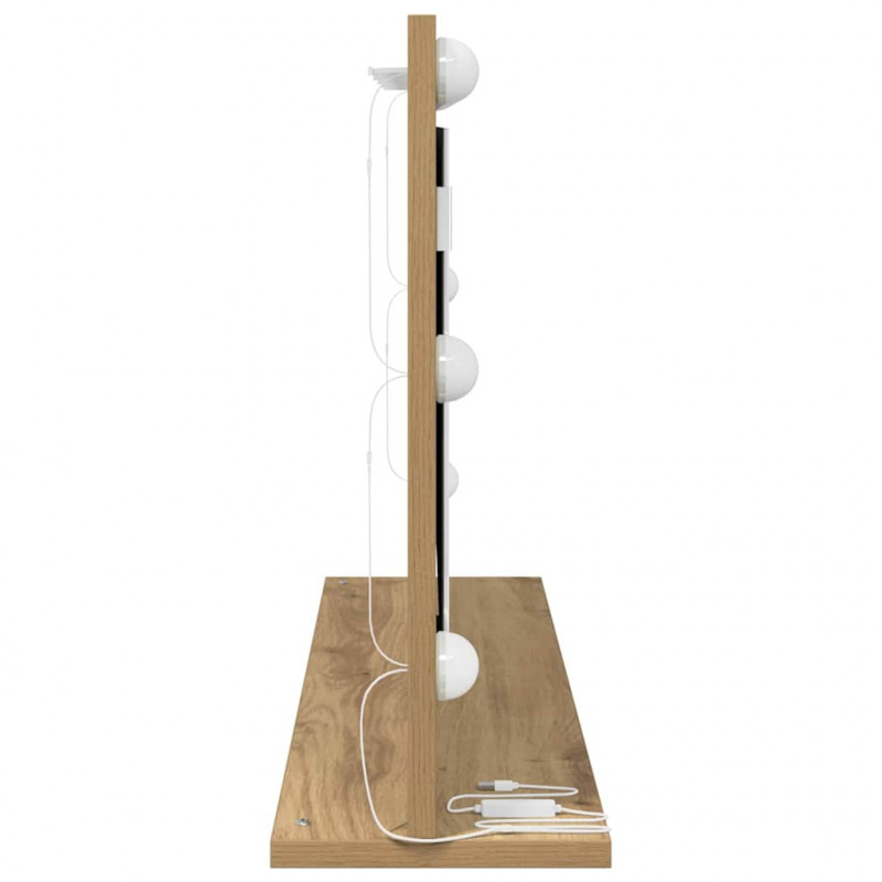 Lustro toaletowe Prostokątny Dąb rzemieślniczy 80 x 45 x 18 cm