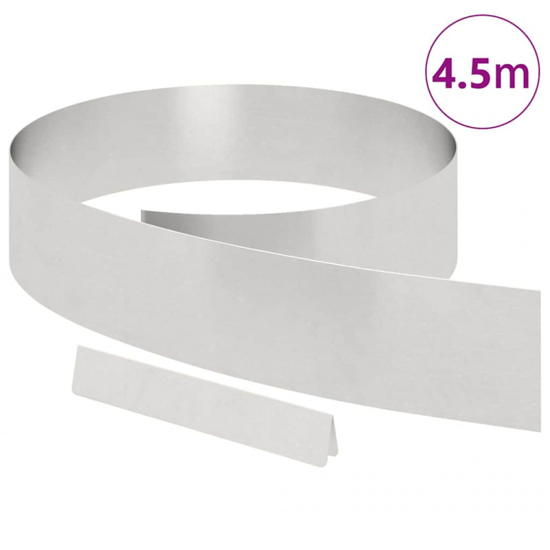 Krawężnik do trawnika Srebrny 450 x 0.05 x 15 cm