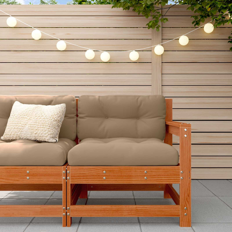 Sofa narożna do ogrodu Lite drewno sosnowe Woskowy Brąz