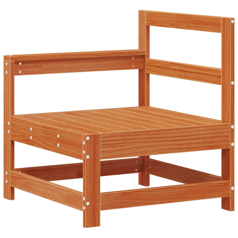 Sofa narożna do ogrodu Lite drewno sosnowe Woskowy Brąz
