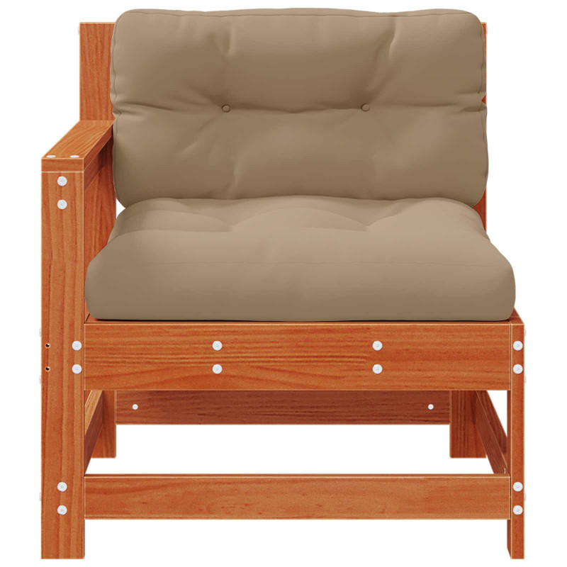 Sofa narożna do ogrodu Lite drewno sosnowe Woskowy Brąz