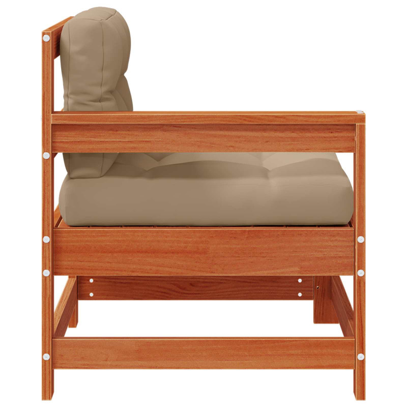 Sofa narożna do ogrodu Lite drewno sosnowe Woskowy Brąz