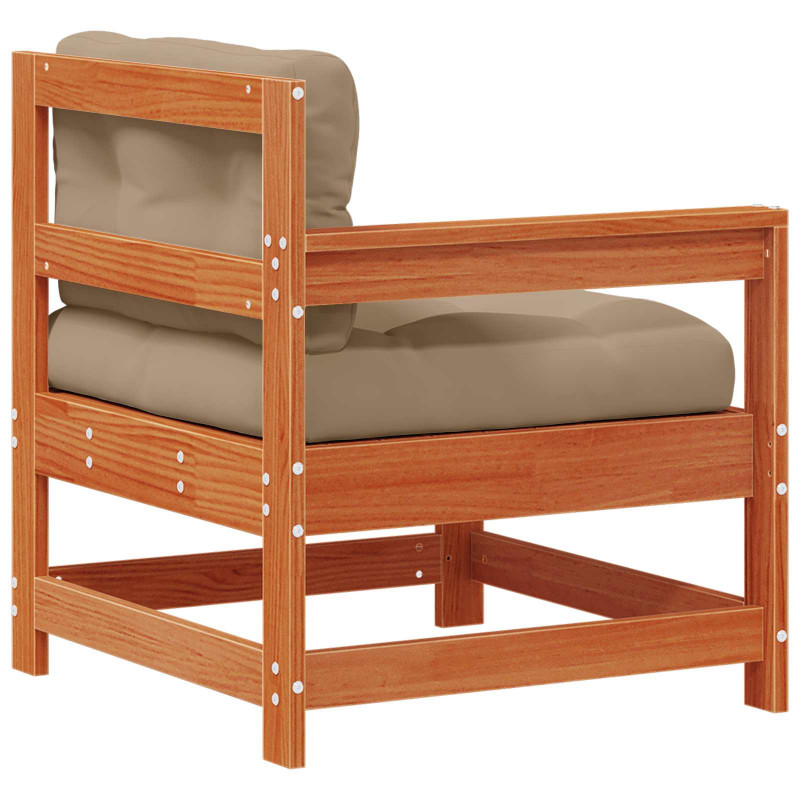 Sofa narożna do ogrodu Lite drewno sosnowe Woskowy Brąz