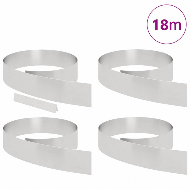 Krawężnik do trawnika 4 pcs Srebrny 450 x 0.05 x 15 cm