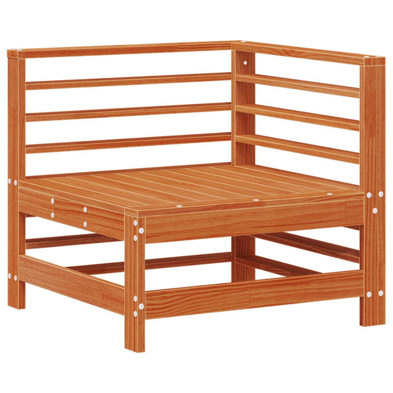 Sofa narożna do ogrodu Lite drewno sosnowe Woskowy Brąz