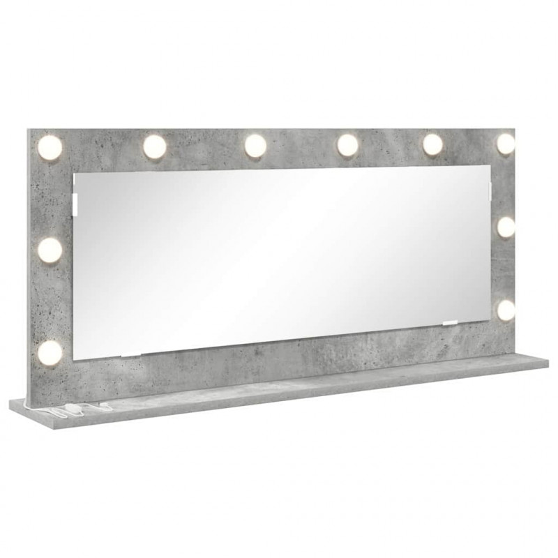 Lustro toaletowe Prostokątny Betonowy szary 100 x 45 x 18 cm