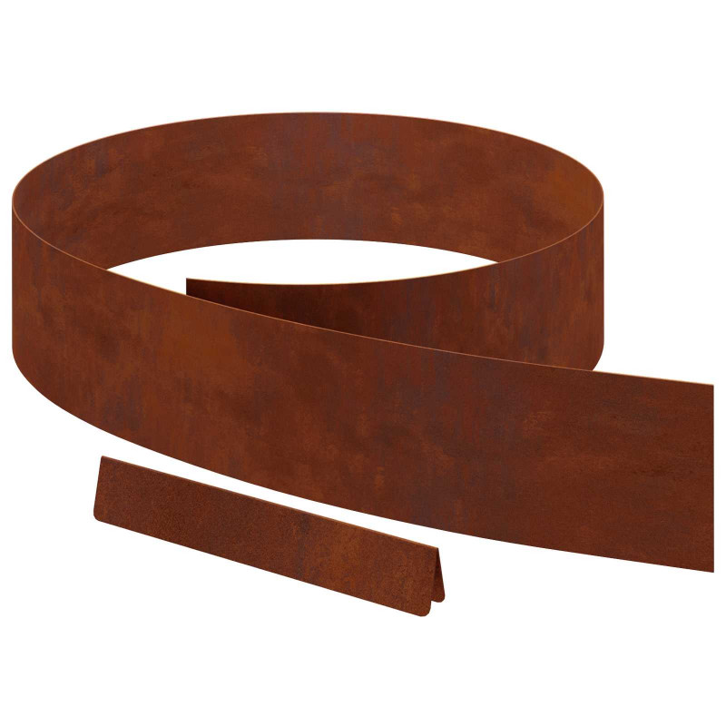 Krawężnik do trawnika 4 pcs Rdzawy 450 x 0.05 x 15 cm