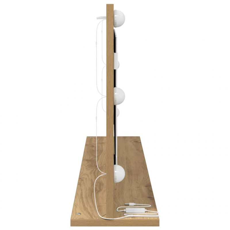 Lustro toaletowe Prostokątny Dąb rzemieślniczy 100 x 45 x 18 cm