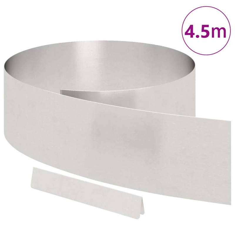 Krawężnik do trawnika Srebrny 450 x 0.05 x 15 cm