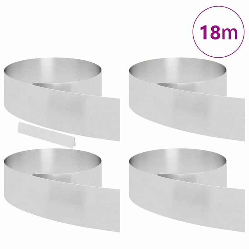 Krawężnik do trawnika 4 pcs Srebrny 450 x 0.05 x 15 cm