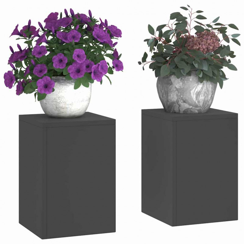 Stojak na rośliny 2 pcs Czarny 24 x 24 x 35 cm Stal