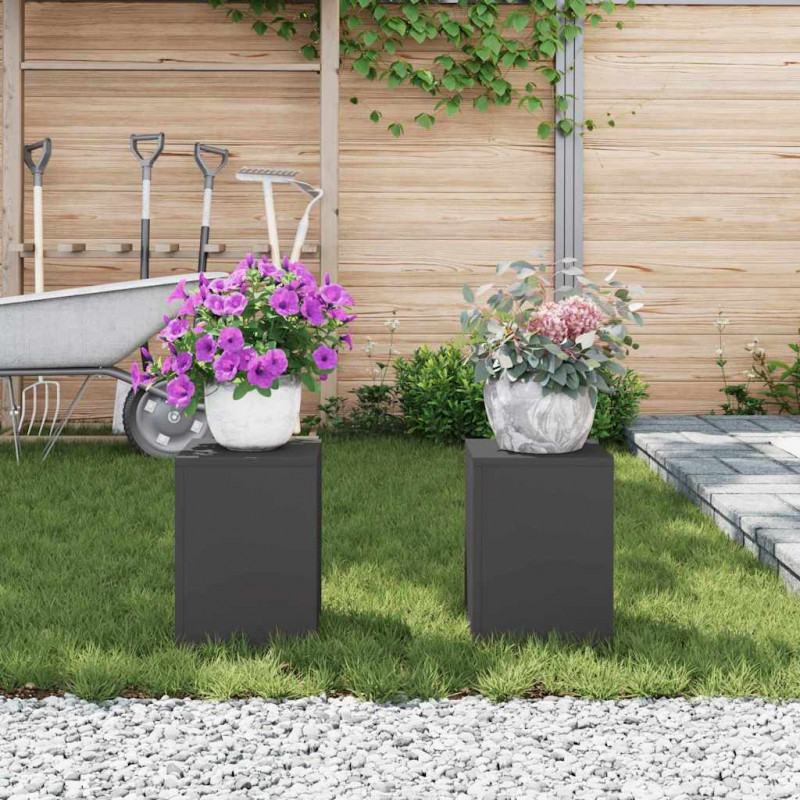 Stojak na rośliny 2 pcs Czarny 24 x 24 x 35 cm Stal
