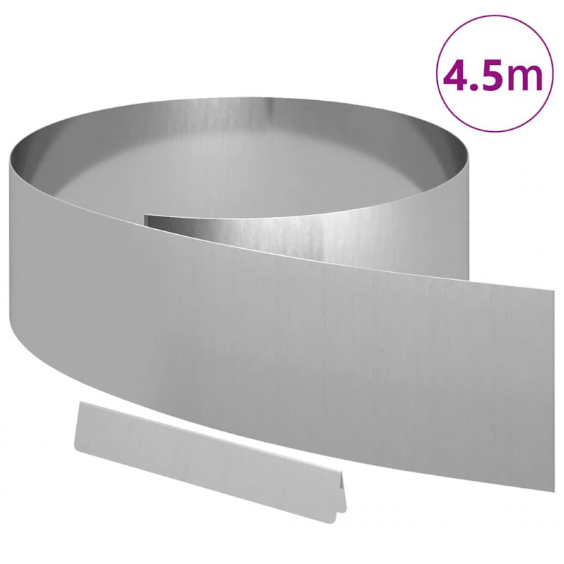 Krawężnik do trawnika Srebrny 450 x 0.05 x 15 cm