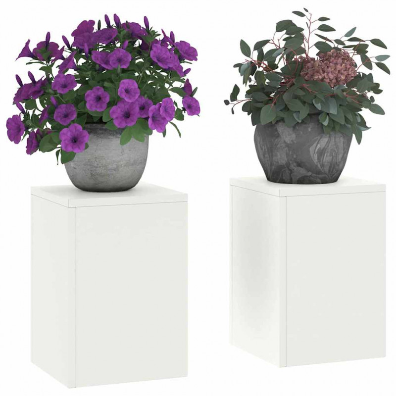 Stojak na rośliny 2 pcs Biały 24 x 24 x 35 cm Stal