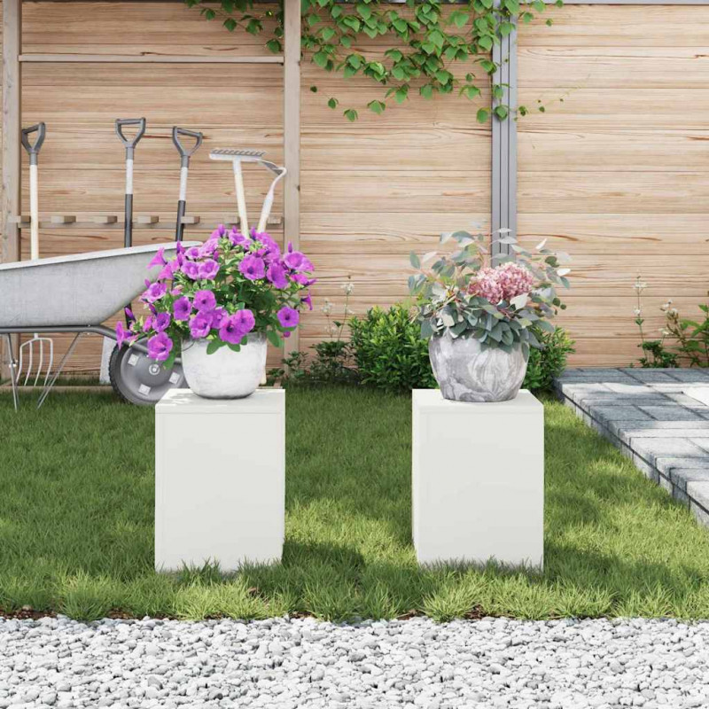 Stojak na rośliny 2 pcs Biały 24 x 24 x 35 cm Stal