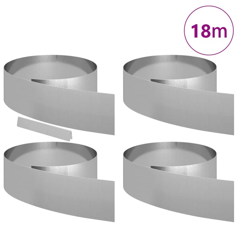Krawężnik do trawnika 4 pcs Srebrny 450 x 0.05 x 15 cm