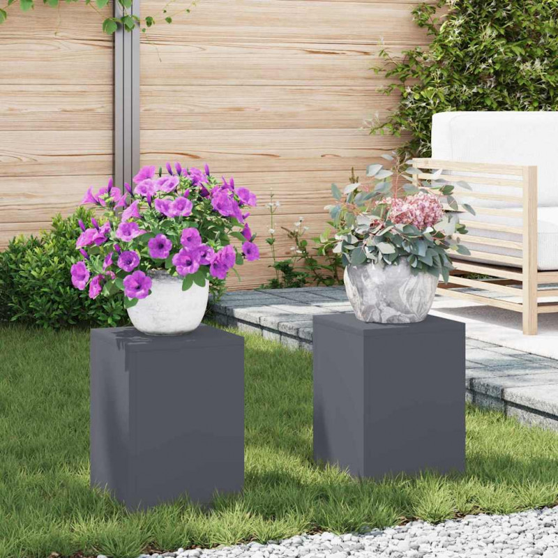 Stojak na rośliny 2 pcs Antracyt 24 x 24 x 35 cm Stal