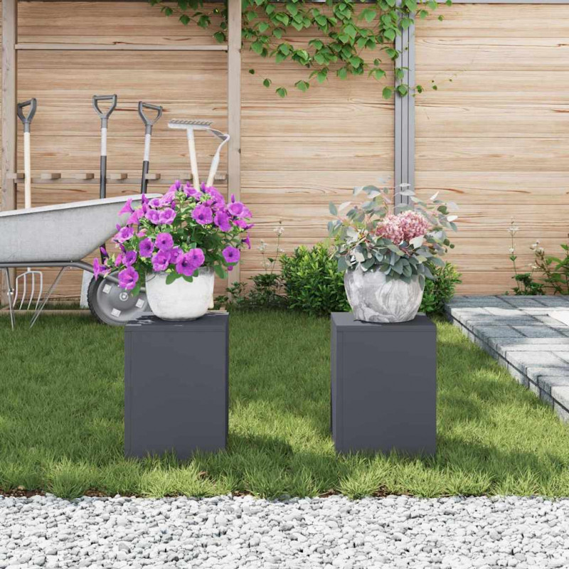 Stojak na rośliny 2 pcs Antracyt 24 x 24 x 35 cm Stal