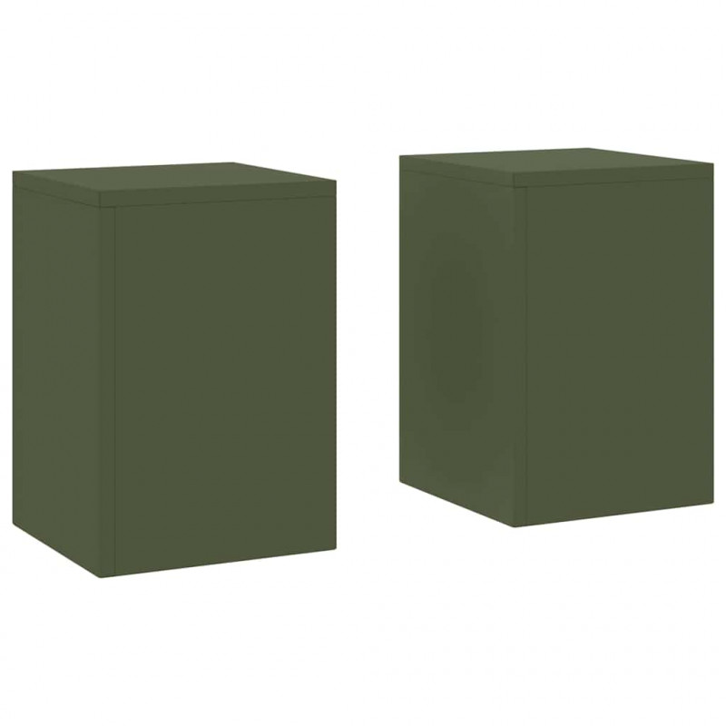 Stojak na rośliny 2 pcs oliwkowy 24 x 24 x 35 cm Stal