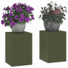 Stojak na rośliny 2 pcs oliwkowy 24 x 24 x 35 cm Stal