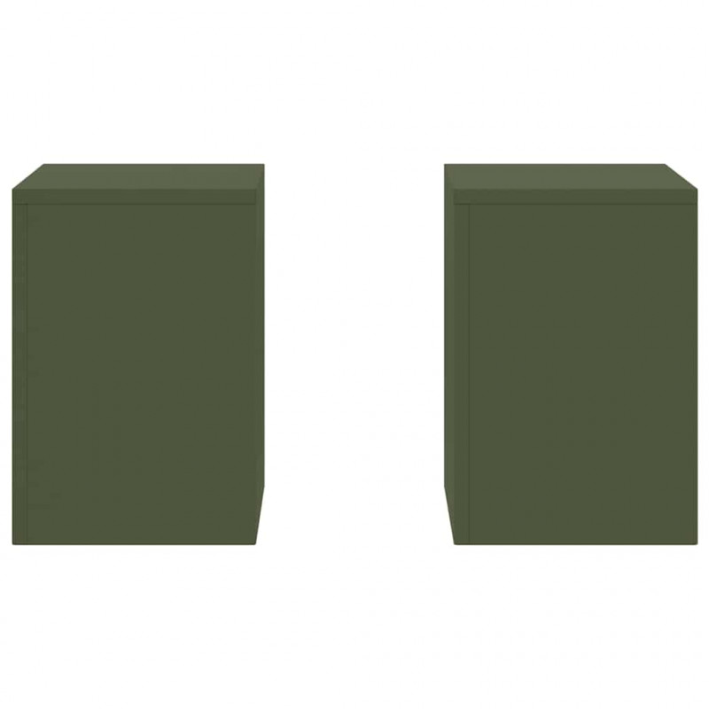 Stojak na rośliny 2 pcs oliwkowy 24 x 24 x 35 cm Stal