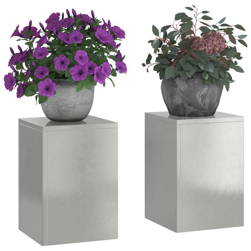 Stojak na rośliny 2 pcs Srebrny 24 x 24 x 35 cm stal nierdzewna