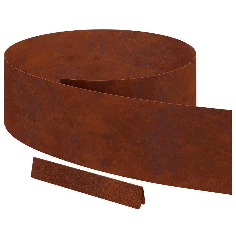 Krawężnik do trawnika 4 pcs Rdzawy 450 x 0.05 x 15 cm