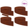 Krawężnik do trawnika 4 pcs Rdzawy 450 x 0.05 x 15 cm
