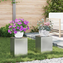 Stojak na rośliny 2 pcs Srebrny 24 x 24 x 35 cm