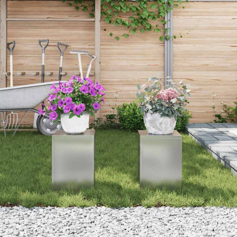 Stojak na rośliny 2 pcs Srebrny 24 x 24 x 35 cm