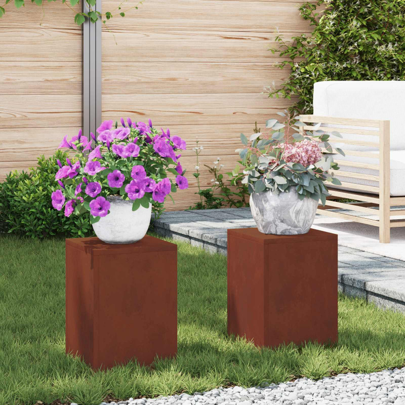 Stojak na rośliny 2 pcs Rdzawy 24 x 24 x 35 cm