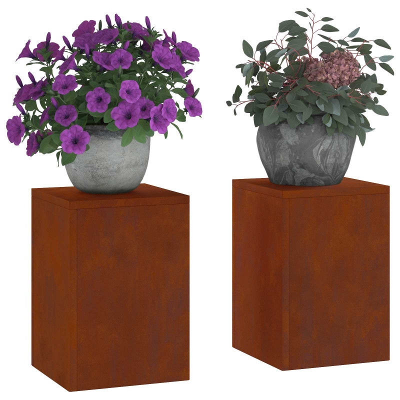 Stojak na rośliny 2 pcs Rdzawy 24 x 24 x 35 cm