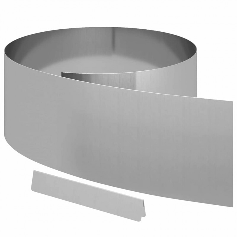 Krawężnik do trawnika 4 pcs Srebrny 450 x 0.05 x 15 cm