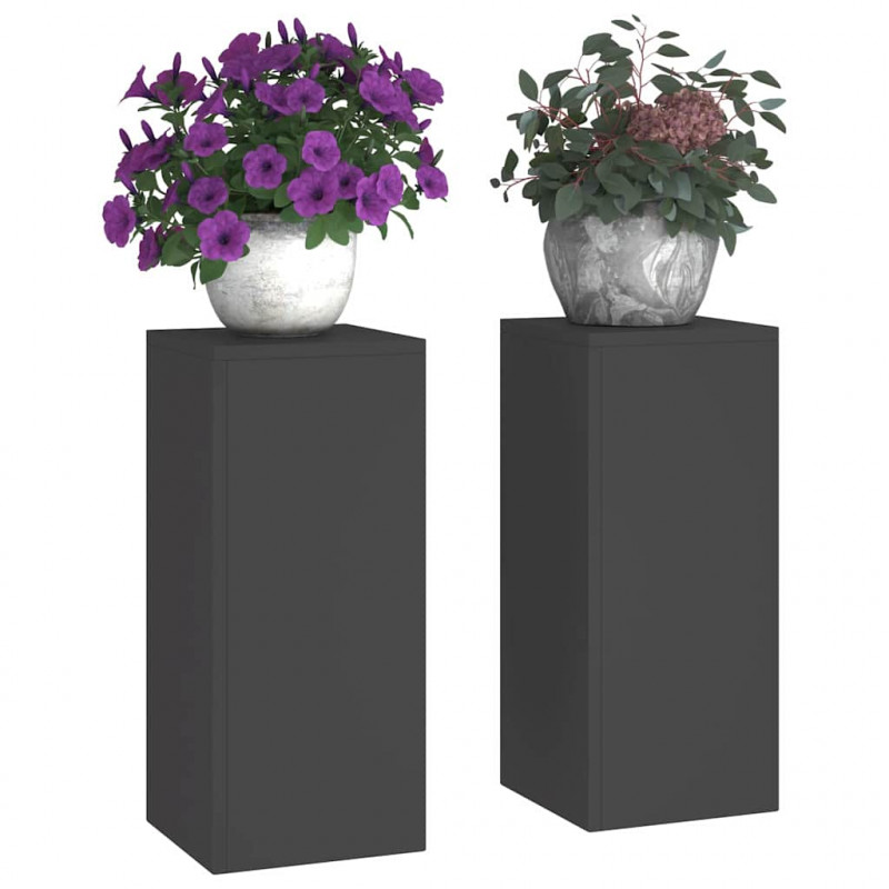 Stojak na rośliny 2 pcs Czarny 24 x 24 x 55 cm Stal