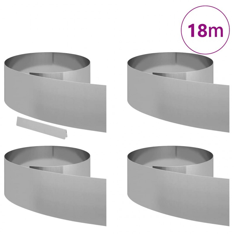 Krawężnik do trawnika 4 pcs Srebrny 450 x 0.05 x 15 cm
