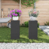 Stojak na rośliny 2 pcs Czarny 24 x 24 x 55 cm Stal