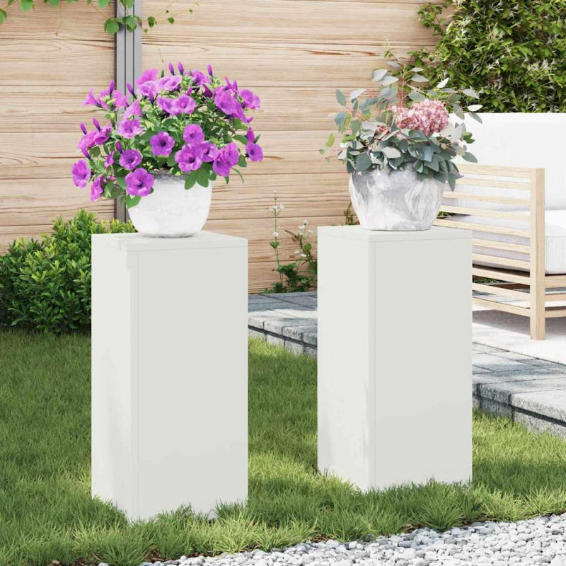 Stojak na rośliny 2 pcs Biały 24 x 24 x 55 cm Stal