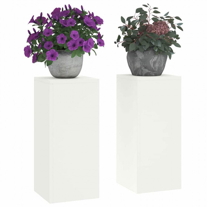 Stojak na rośliny 2 pcs Biały 24 x 24 x 55 cm Stal