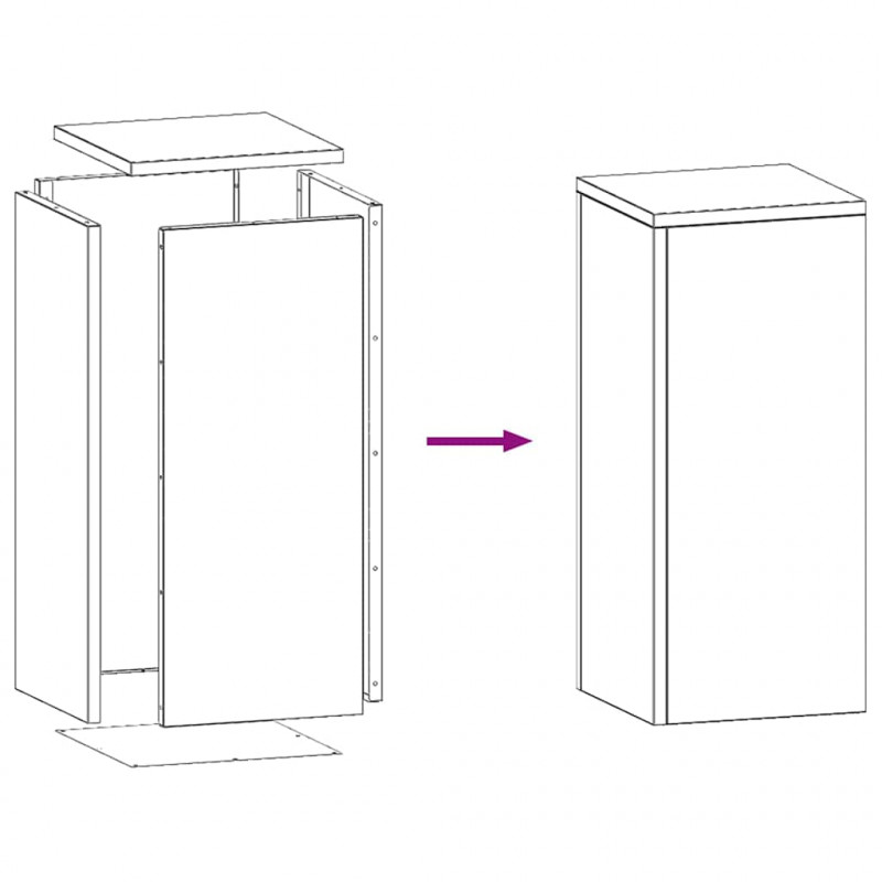 Stojak na rośliny 2 pcs Biały 24 x 24 x 55 cm Stal