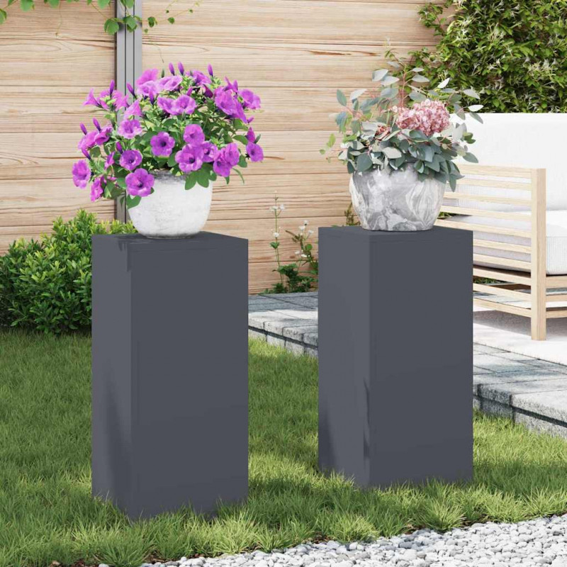 Stojak na rośliny 2 pcs Antracyt 24 x 24 x 55 cm Stal