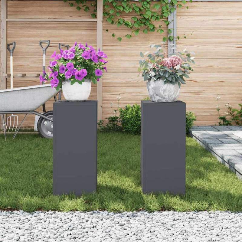 Stojak na rośliny 2 pcs Antracyt 24 x 24 x 55 cm Stal