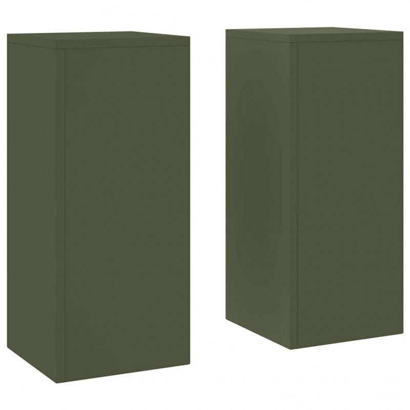 Stojak na rośliny 2 pcs oliwkowy 24 x 24 x 55 cm Stal