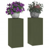 Stojak na rośliny 2 pcs oliwkowy 24 x 24 x 55 cm Stal
