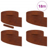 Krawężnik do trawnika 4 pcs Rdzawy 450 x 0.05 x 15 cm